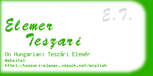 elemer teszari business card